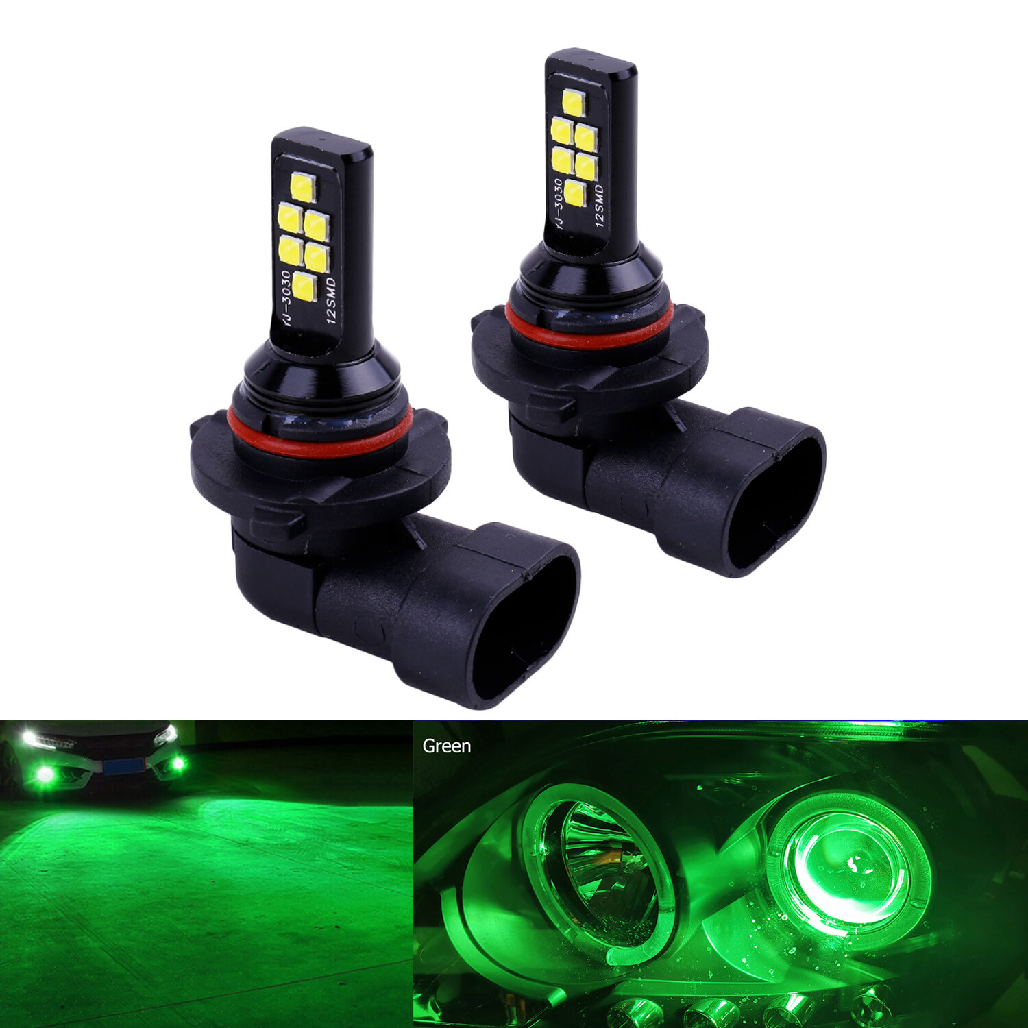 2x 9005 HB3 LED High Beam Daytime Running Light Bulb DRL Lamp Green High Power