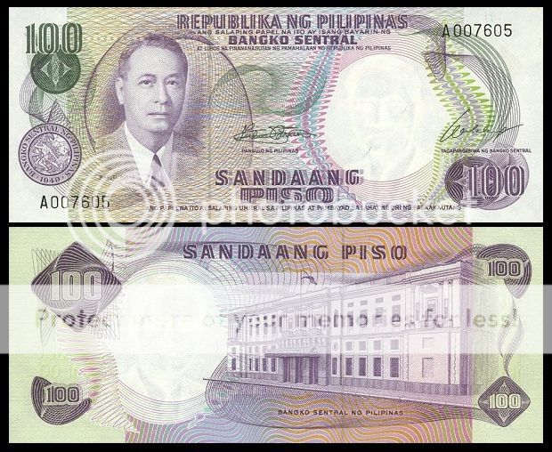 Philippines 100 Pesos ND(1969) P147a AU / sign 7