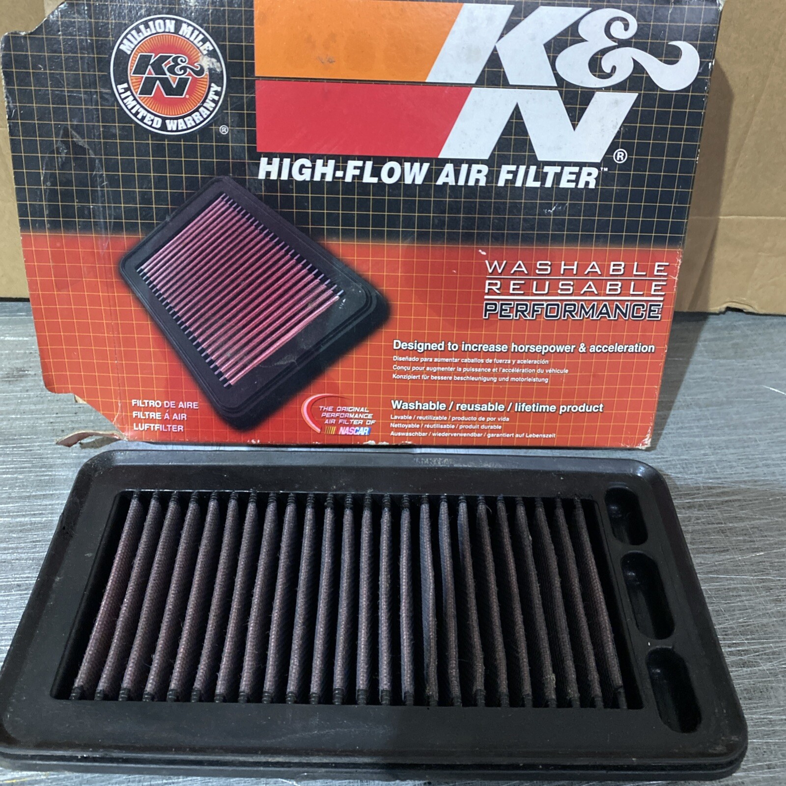 K&N Air Filter Element 33-2041-1 (Performance Replacement Panel Air Filter)