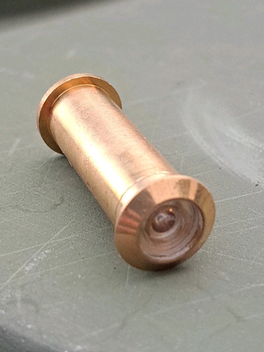 1 Vintage 1970's Brass Door Peep Hole Viewer Peephole Looking Glass Sights 1½"