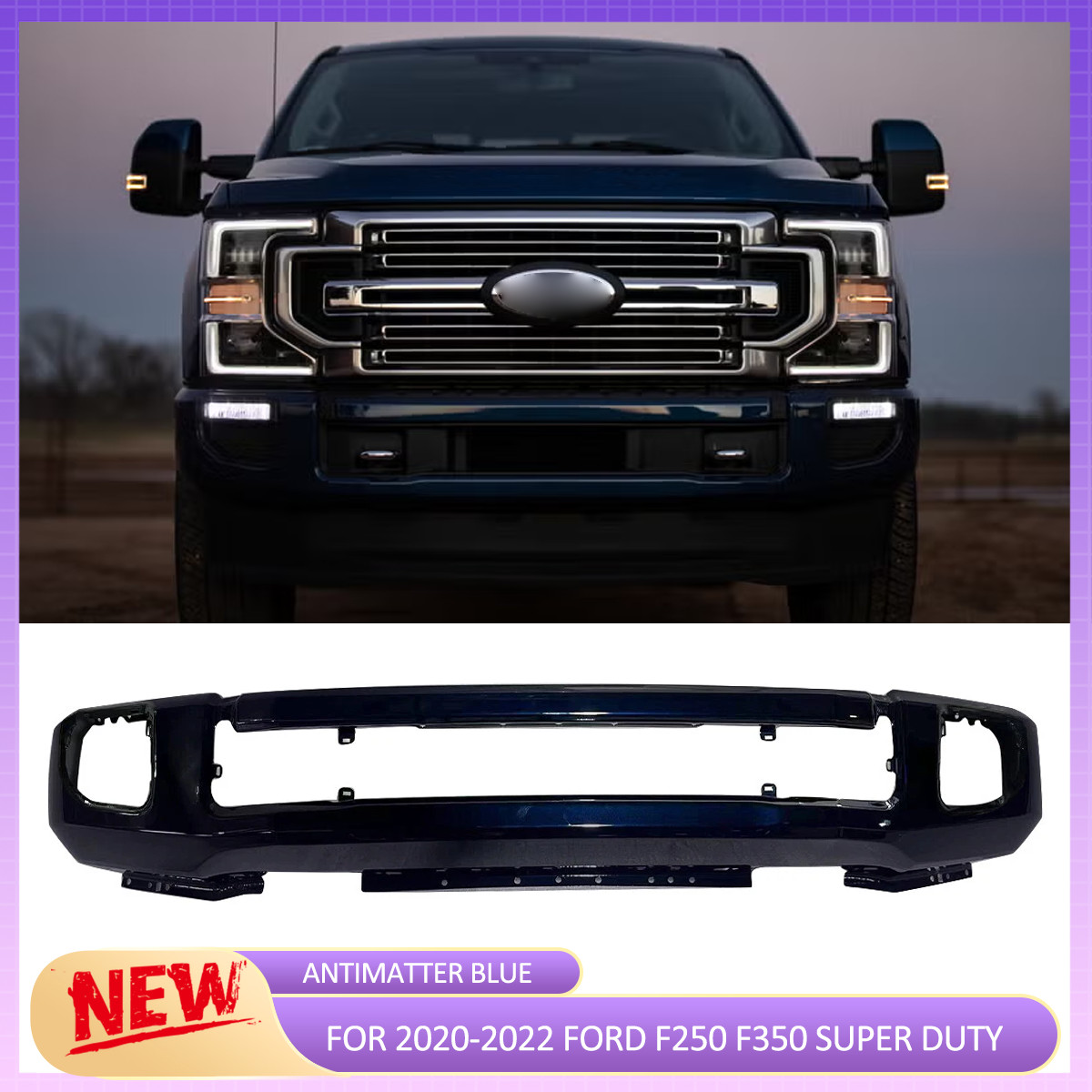 Antimatter Blue Steel Front Bumper Bar For 2020-2022 Ford F250 F350 F-250 F-350