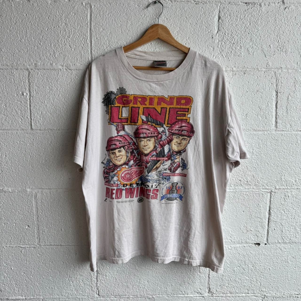 Detroit Red wings Caricature NHL white color shirt VK03198