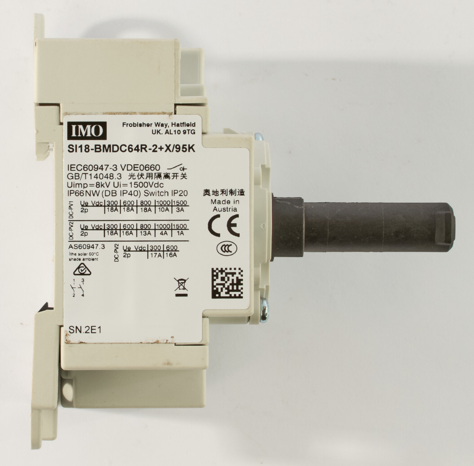 IMO Rotary Isolation Switch SI18-BMDC64R-2+X/95K