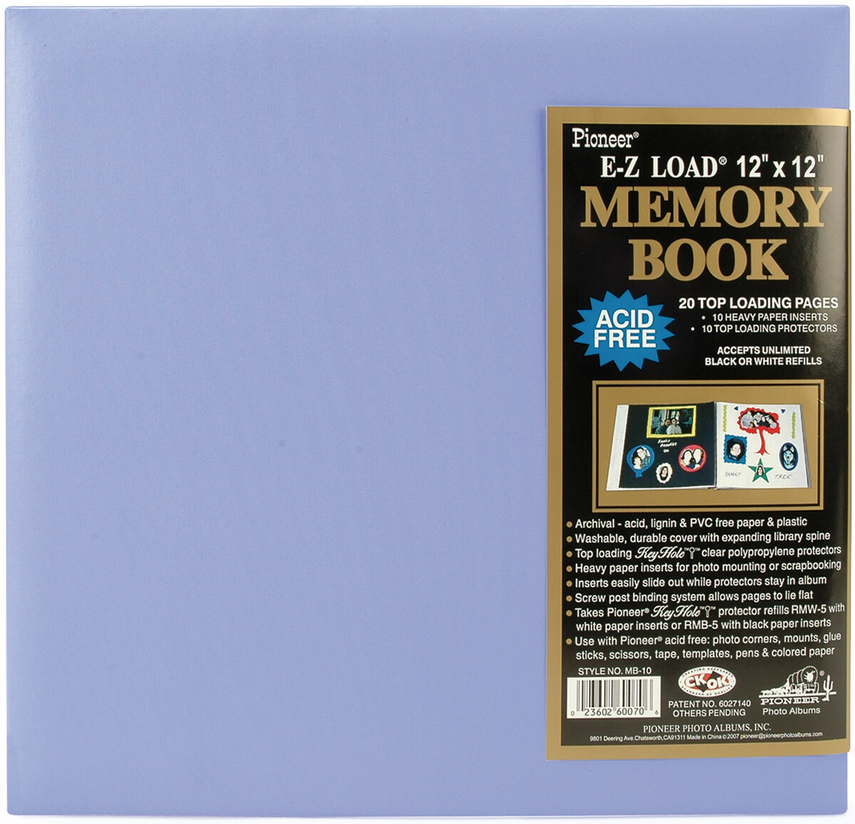 Pioneer Pastel Leatherette Post Bound Album 12"X12"-Lavender (Pack of 1)