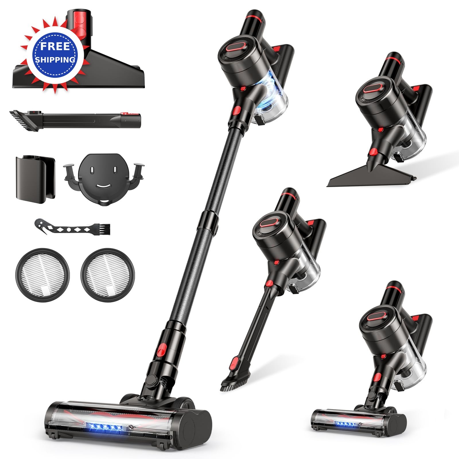Zyxrona Cordless Vacuum Cleaner 450W 40Kpa Stick with Powerful Suction 50Mins