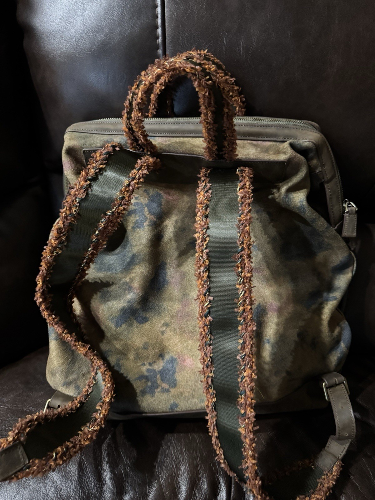 HMDD Camo Graffiti Backpack Leather Straps