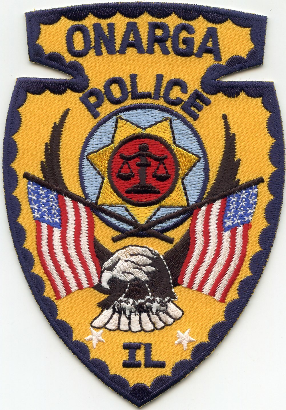 ONARGA ILLINOIS IL Indian Arrowhead POLICE PATCH