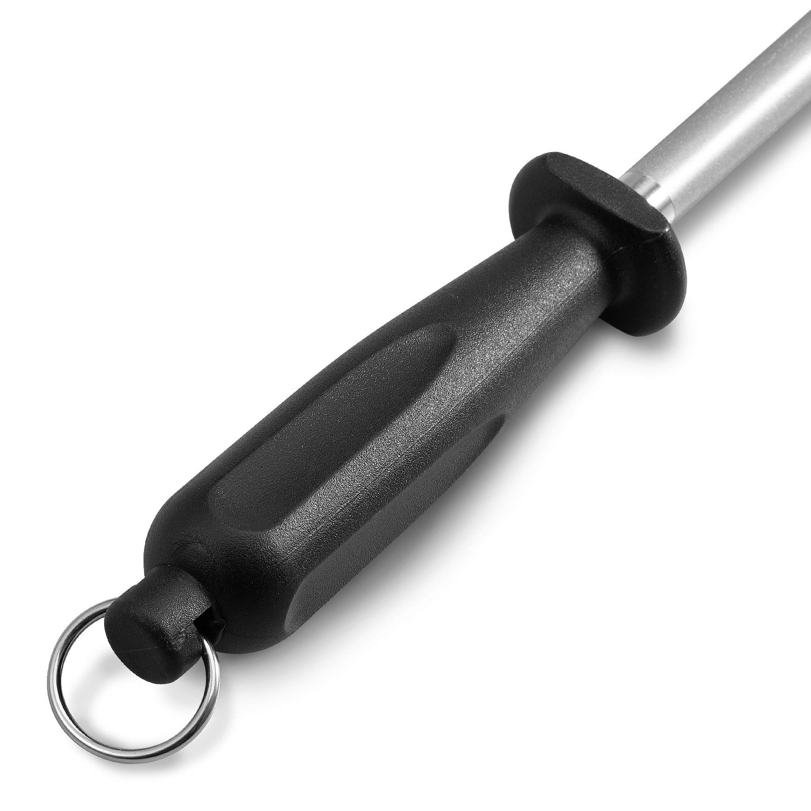 10" Diamond Steel Knife Sharpener, Professional Sharpening Tool, Black