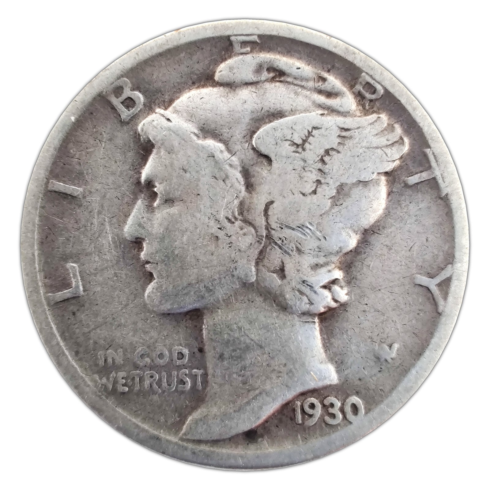 1930-P Mercury Dime G Good 90% Silver