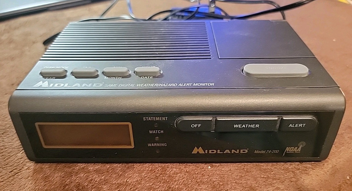 Vintage Midland Digital Weather/Hazard Alert Monitor Model 74-200 WORKS!