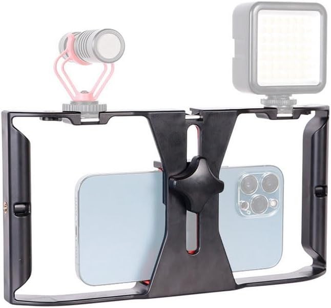 Smartphone Video Cage Rig, HuaerHui Handheld Phone Video Filmmaking Vlogging