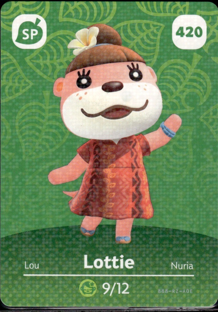 420 Lottie Amiibo Card 420 Series 5 Animal Crossing Nintendo Switch NA Region