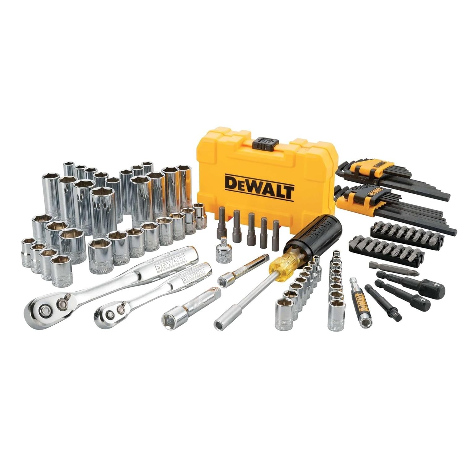 Mechanics Tools Kit and Socket Set,1/4" & 3/8" Drive,SAE,108-Piece,DWMT73801