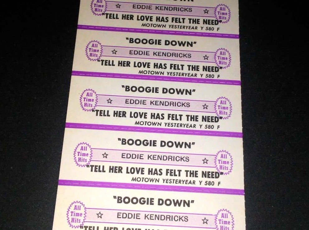 JUKEBOX STRIP (1) EDDIE KENDRICKS Boogie Down/Tell Her Love..The Need 45 L@@K!