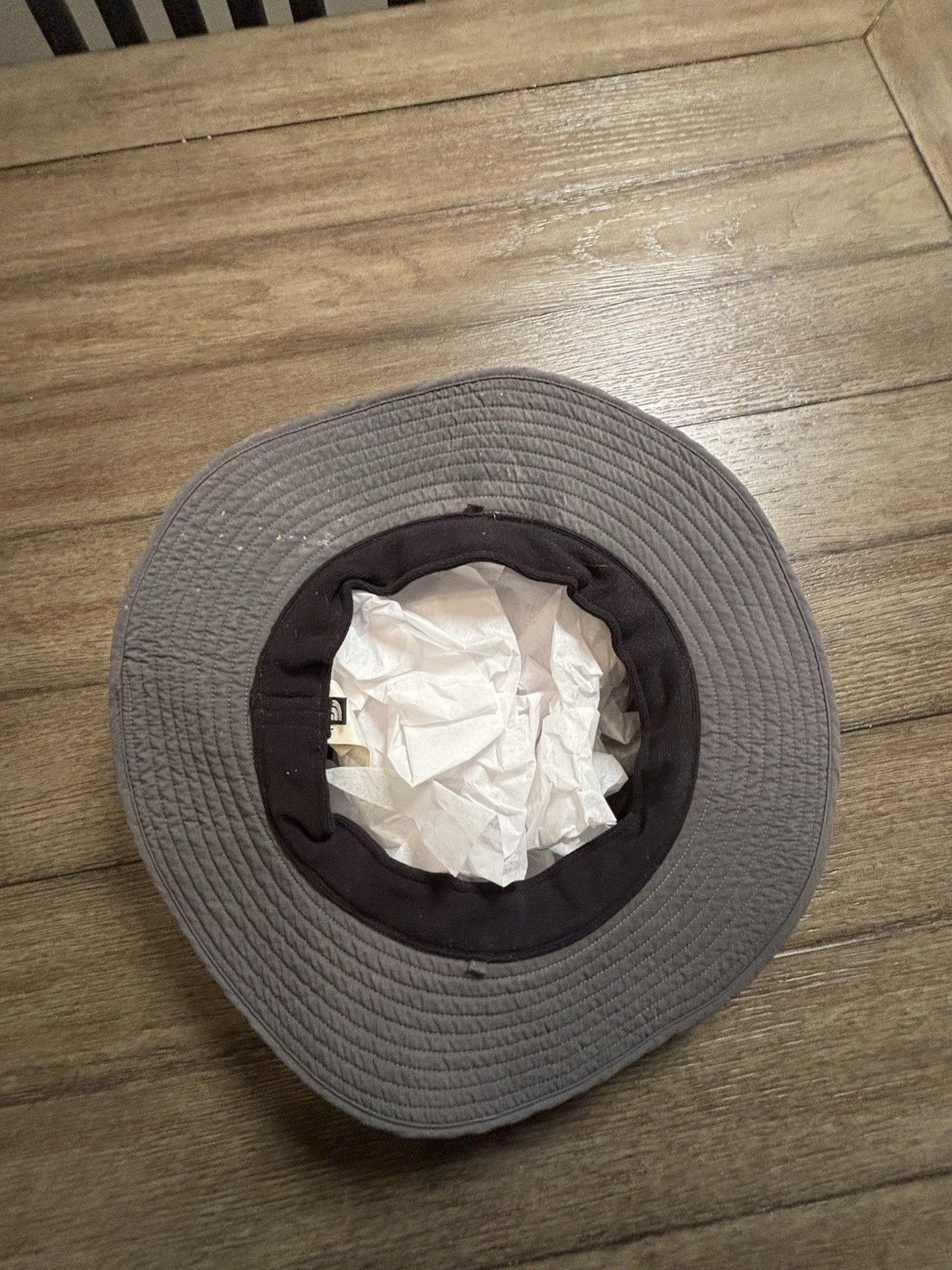 The North Face Gray Wide Brim Sun Bucket Hat L/G Nylon Outdoor