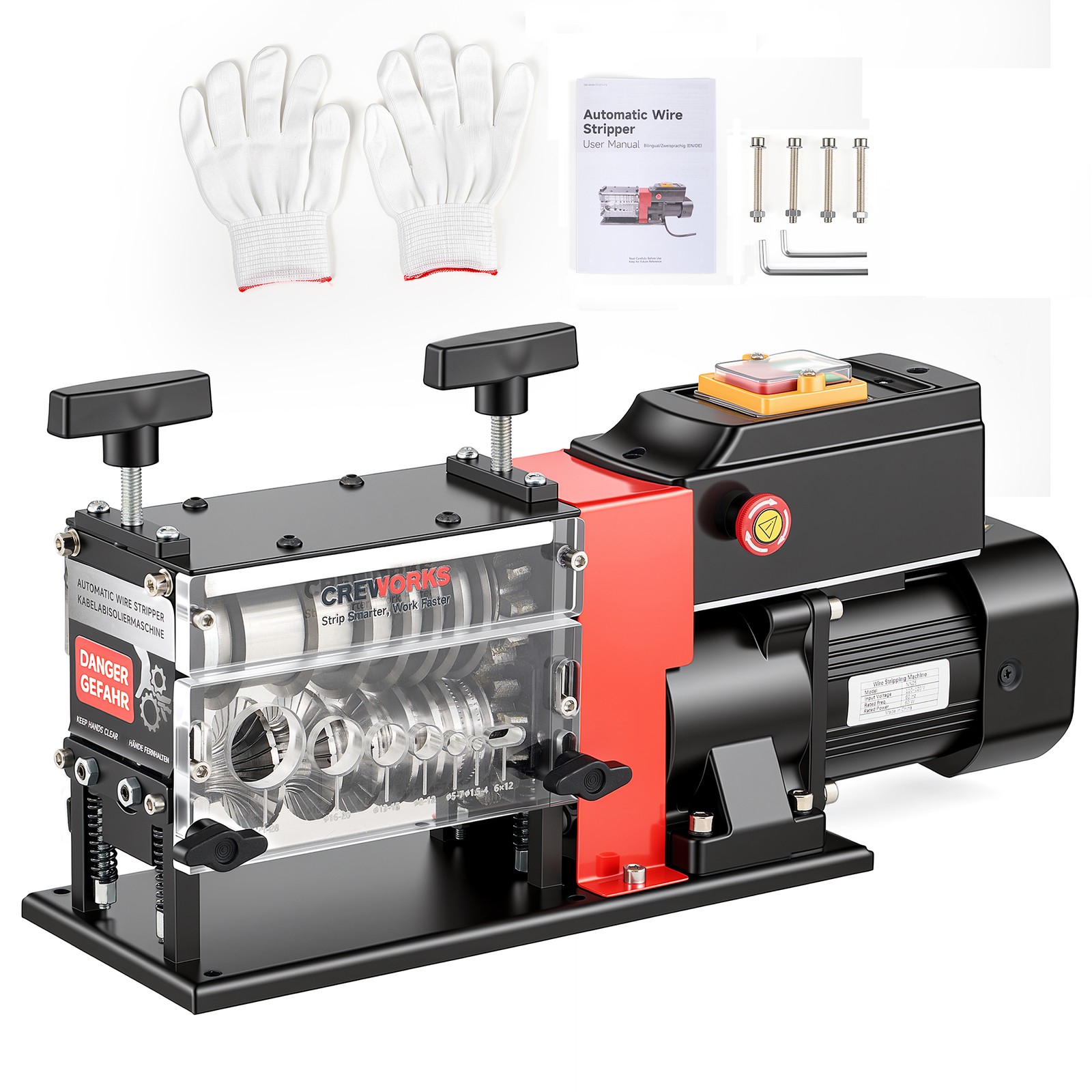 CREWORKS Automatic Wire Stripping Machine for 0.06–1.1 in Cables 7 Channels