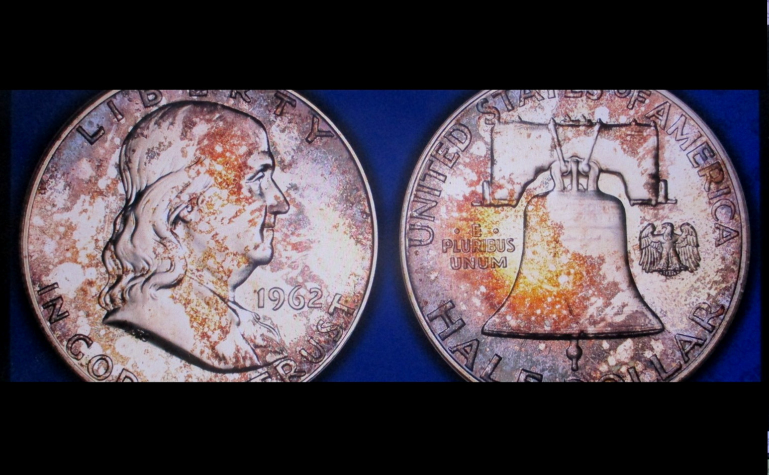 1962 FRANKLIN HALF PF64 ANACS 1ST GEN SOAPBOX LOW SERIAL# DUEL TONED FROSTY GEM
