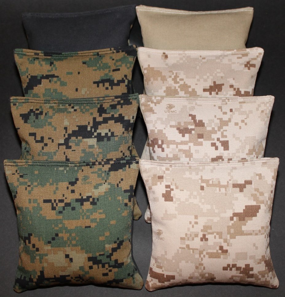 US ARMY MILITARY 8 CORNHOLE BEAN BAGS/ BAGGO TOSS GAME Top Quality Handmade!