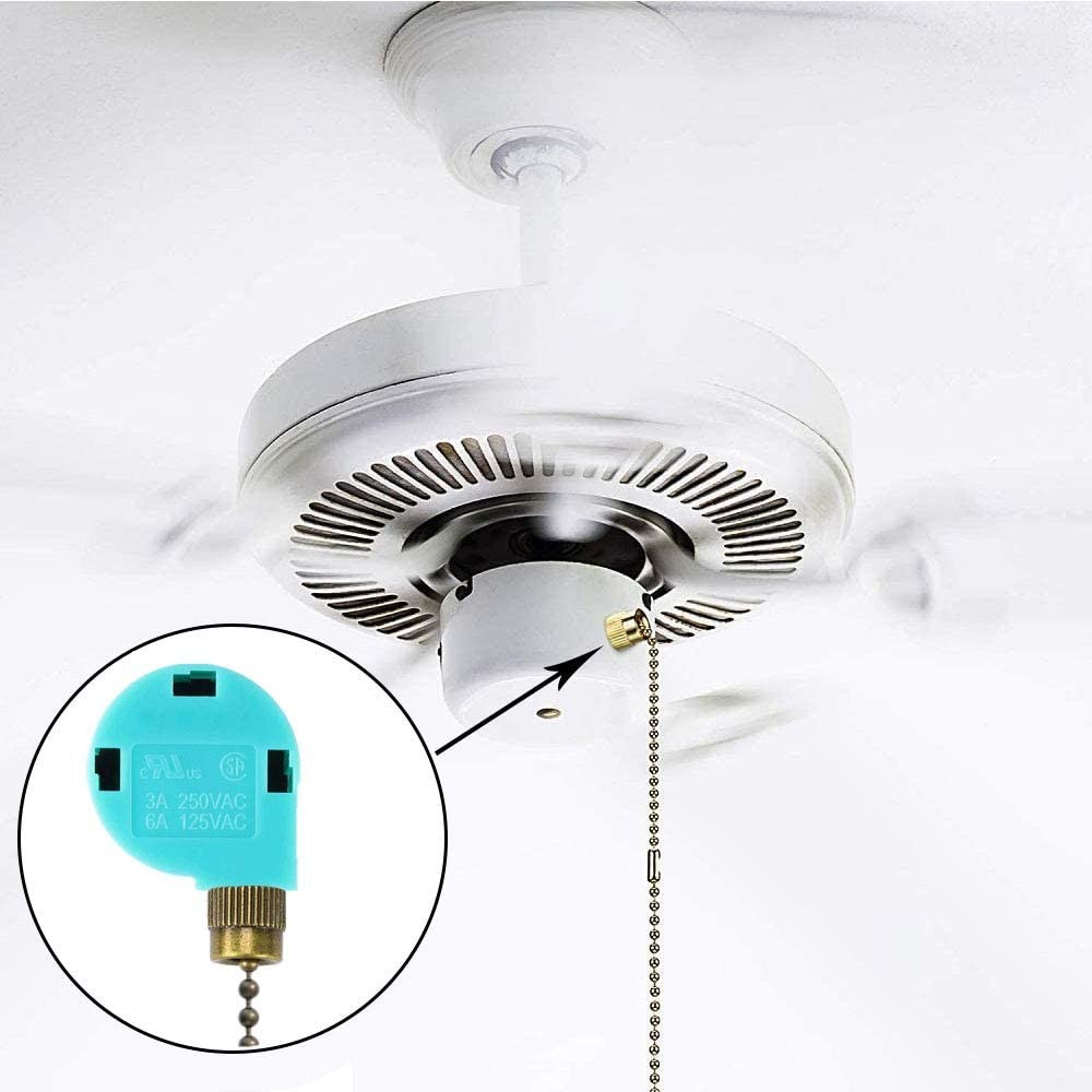 Ceiling Fan Switch ZE-268S6 3 Speed 4 Wire Bronze Zing Ear For Ceiling Light ...