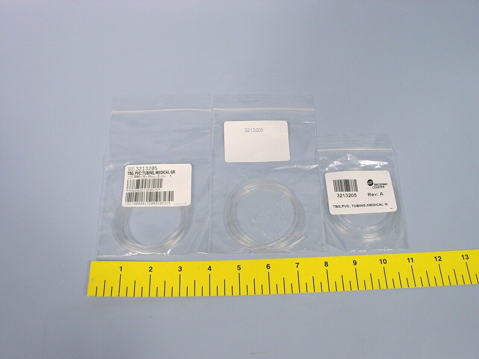 QTY 3 Genuine Beckman Coulter 3213205 Rev:A TBG, PVC; Tubing, Medical Grade