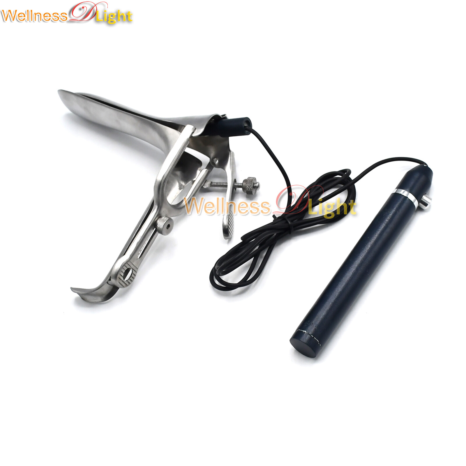 WDL Graves Vaginal Speculum Large W/ Navy Blue Color Light Source Gynecology Ins