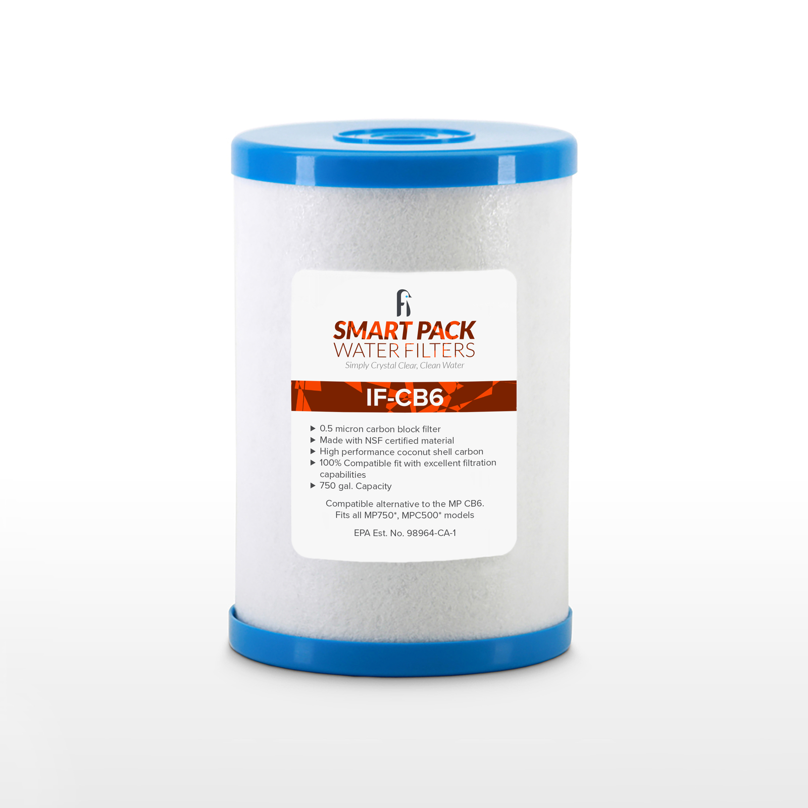 Smart Pack CB6 Compatible Carbon Block Water Filter Replacement – 0.5 Micron