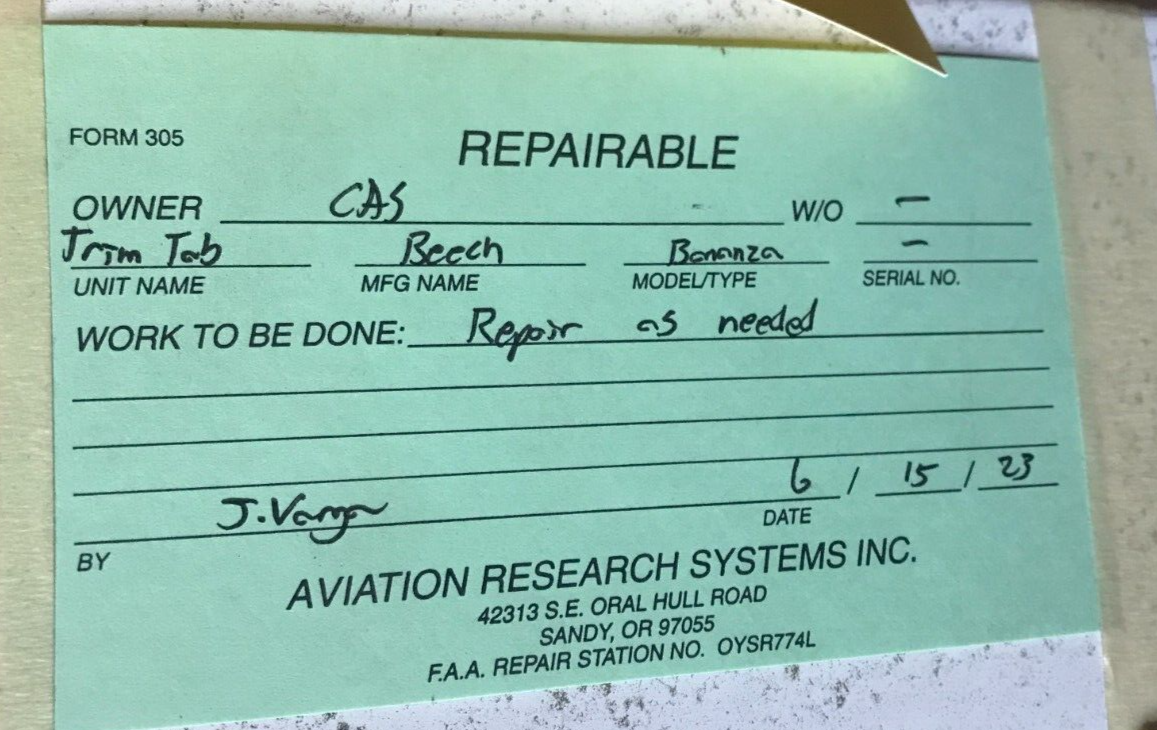 Beechcraft Bonanza Elevator Trim Tab