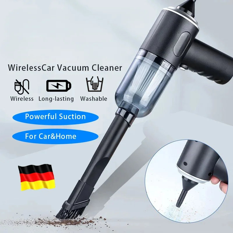 Portable Wireless Car Vacuum Cleaner USB Rechargeable Wet Dry Handheld Mini
