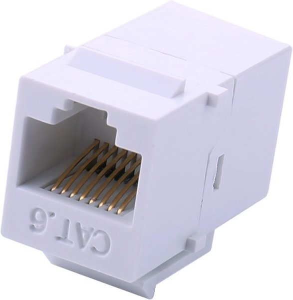 8 Pcs CAT6 RJ45 Keystone Network LAN Ethernet Jack Inline Coupler Snap-In White
