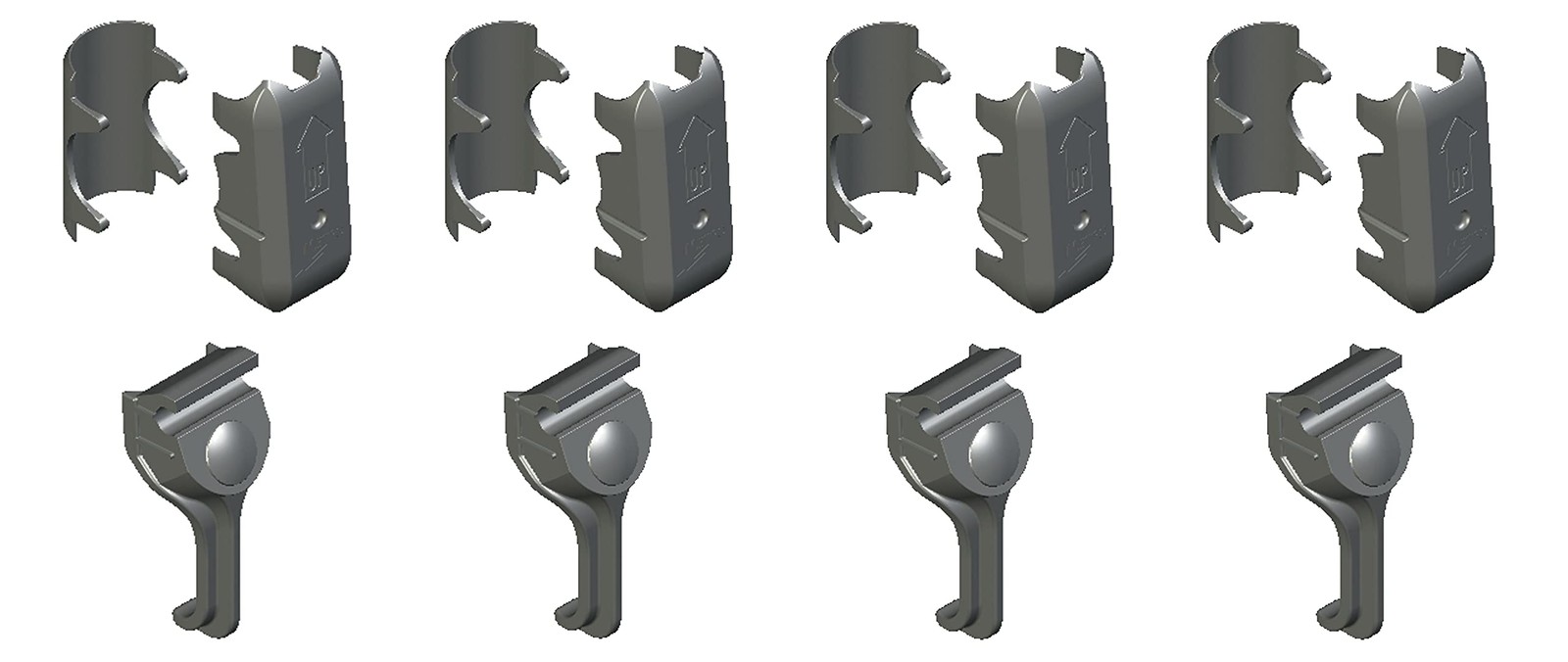 Metro SAKITA2 Replacement Levers/Wedges for Super 1"L x 1"W x 3"H, Black