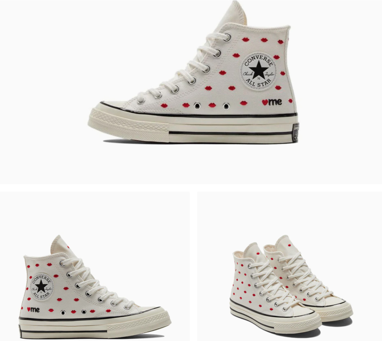 NEW Women's CONVERSE Chuck 70 Love Heart Valentine's Day Shoes A01601C A19060C