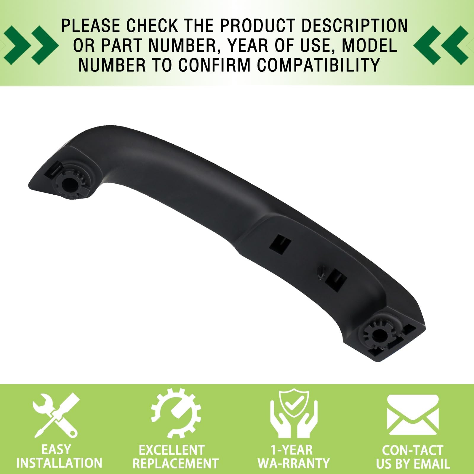 omoZone Interior Door Pull Handle Armrest Inside Grab Front Left, Ebony