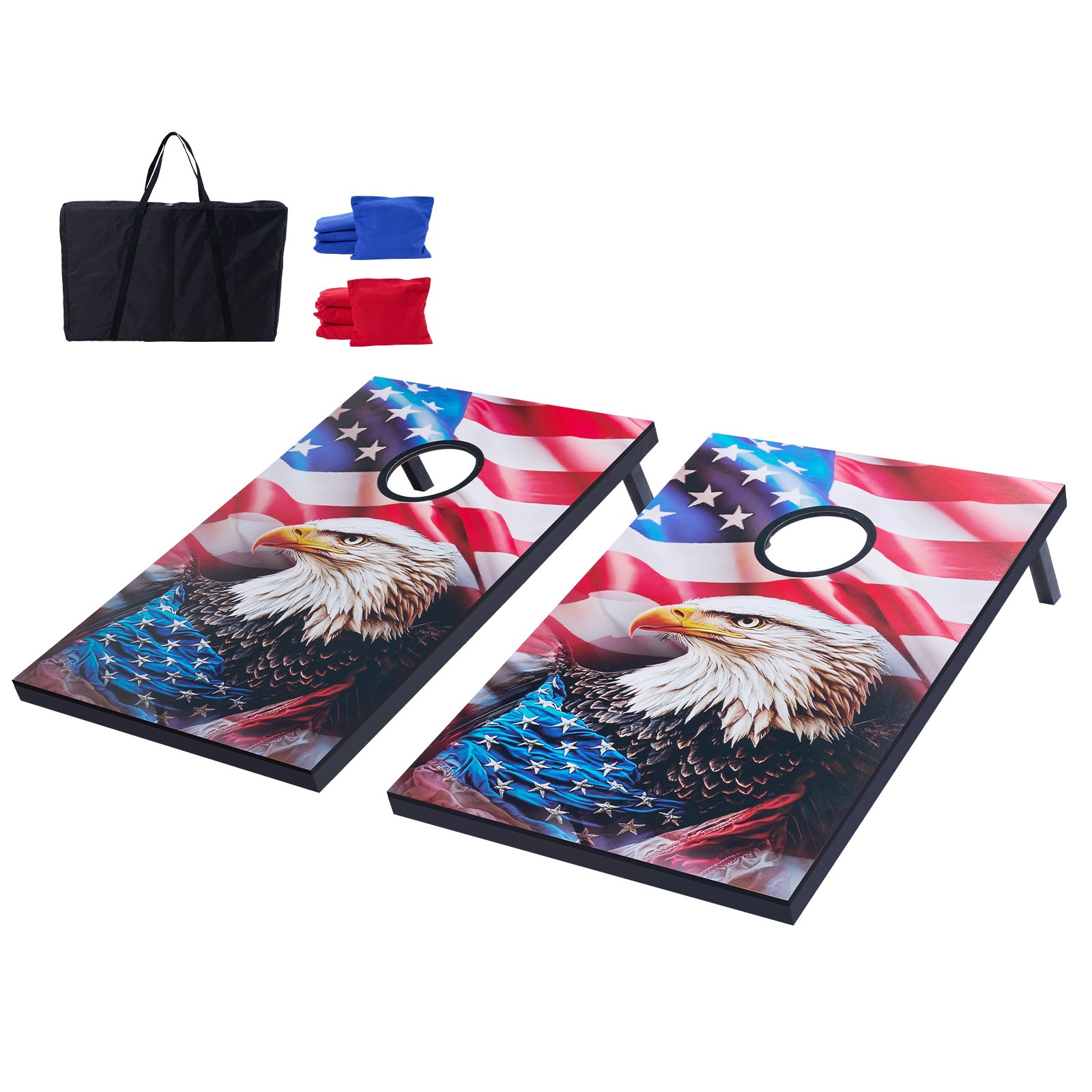 VEVOR 3x2ft Cornhole Set Portable Corn Hole Toss Game Board Wood 8 Bean Bag