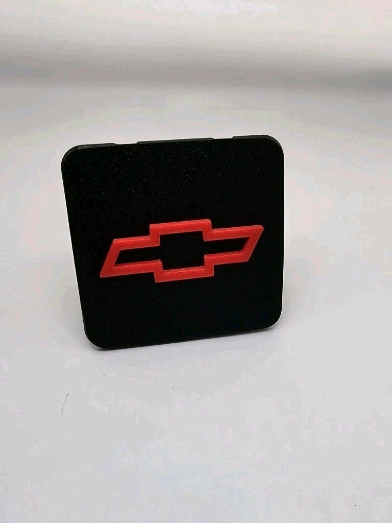 Chevy Chevrolet Black And Red Tow Hitch Cover/Plug/Cap for 2" Receivers