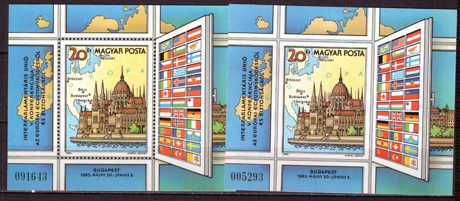 HUNGARY 1983 YEAR SET OF 2 S/S PERF. & IMPERF. MNH