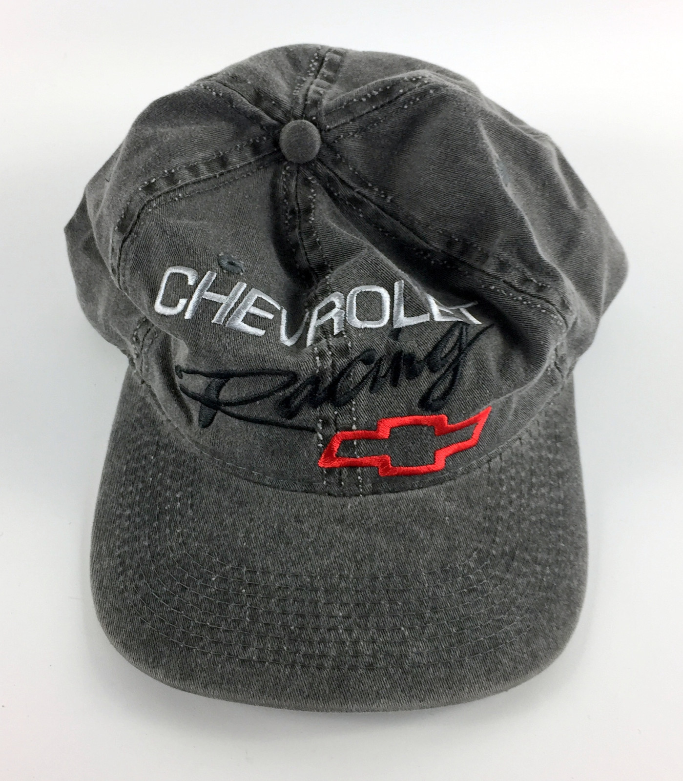 Chevrolet Racing Snapback Hat Bow Tie - Gray Faded Embroidered Chevy