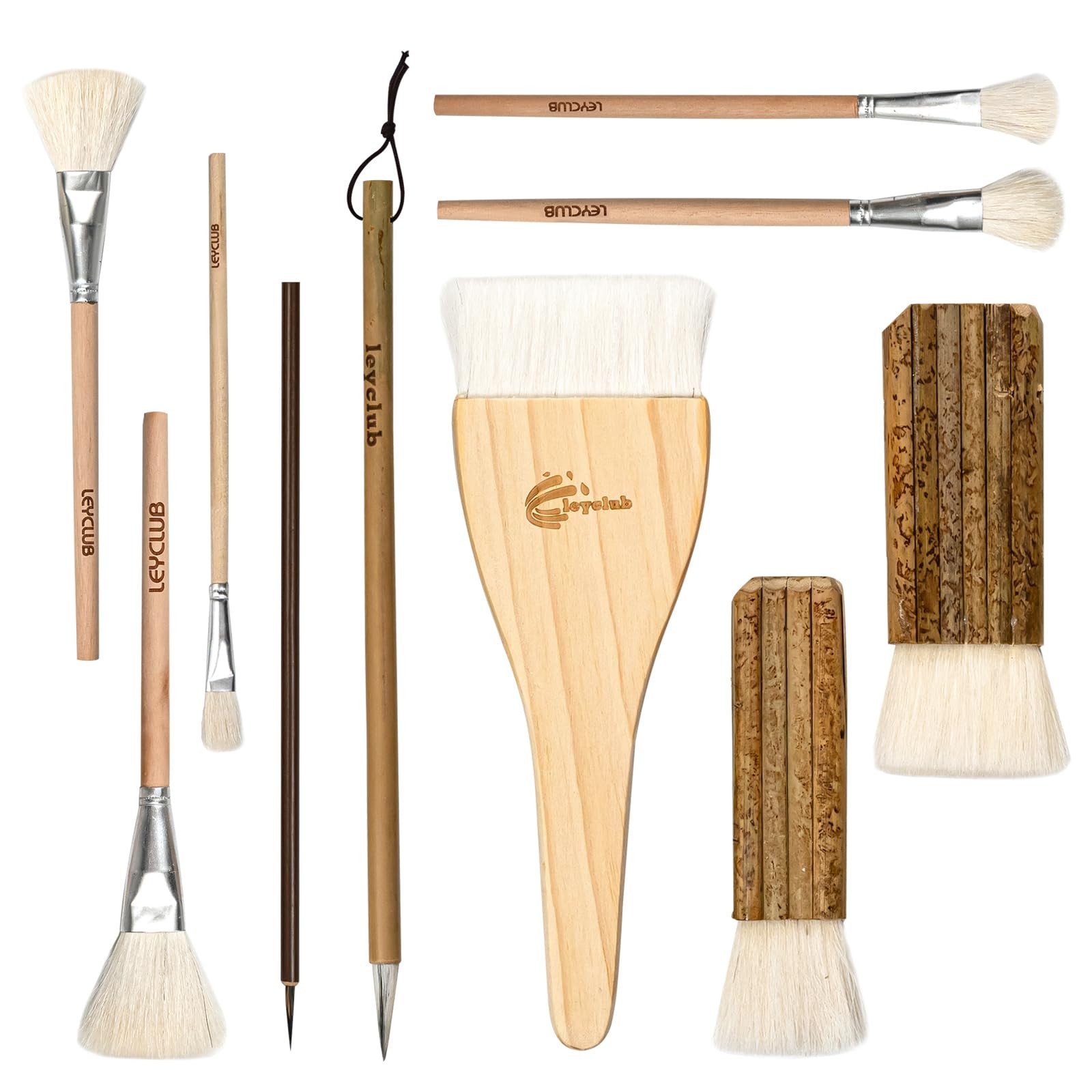 Glaze Brushes Pottery Tools,10 PCS Painting Ceramic Brush Set, Different Shap...