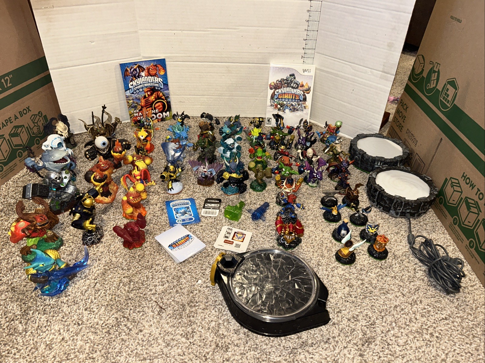 Activision Skylanders Lot of 68 Figures,3 portals,1 game,cards 2 crystals,1 book