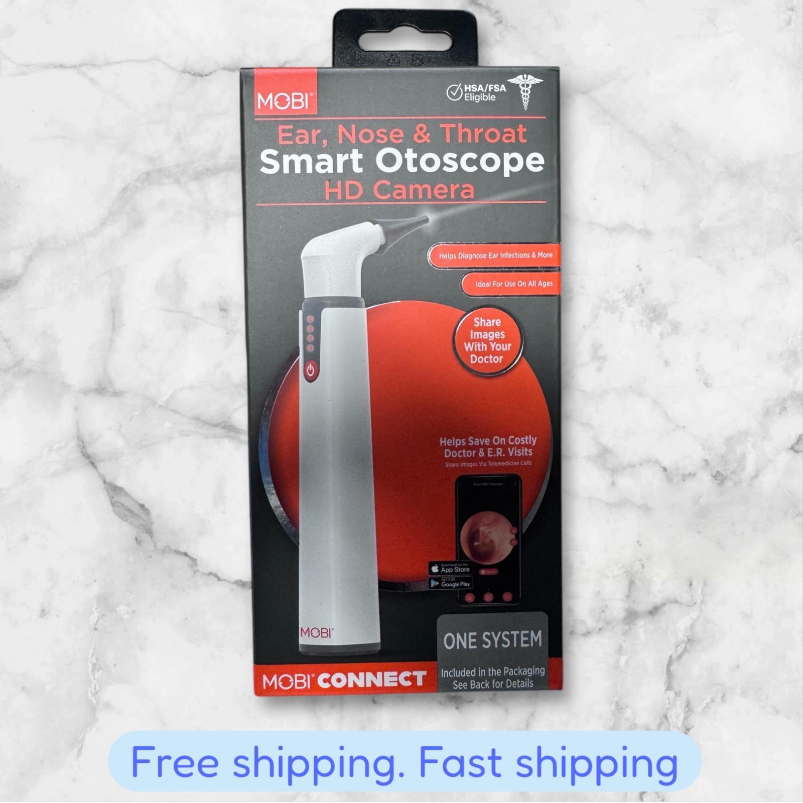 MOBI Smart EarCam Otoscope Ears, Nose & Throat with HD Camera CONNECT Wi-Fi NEW