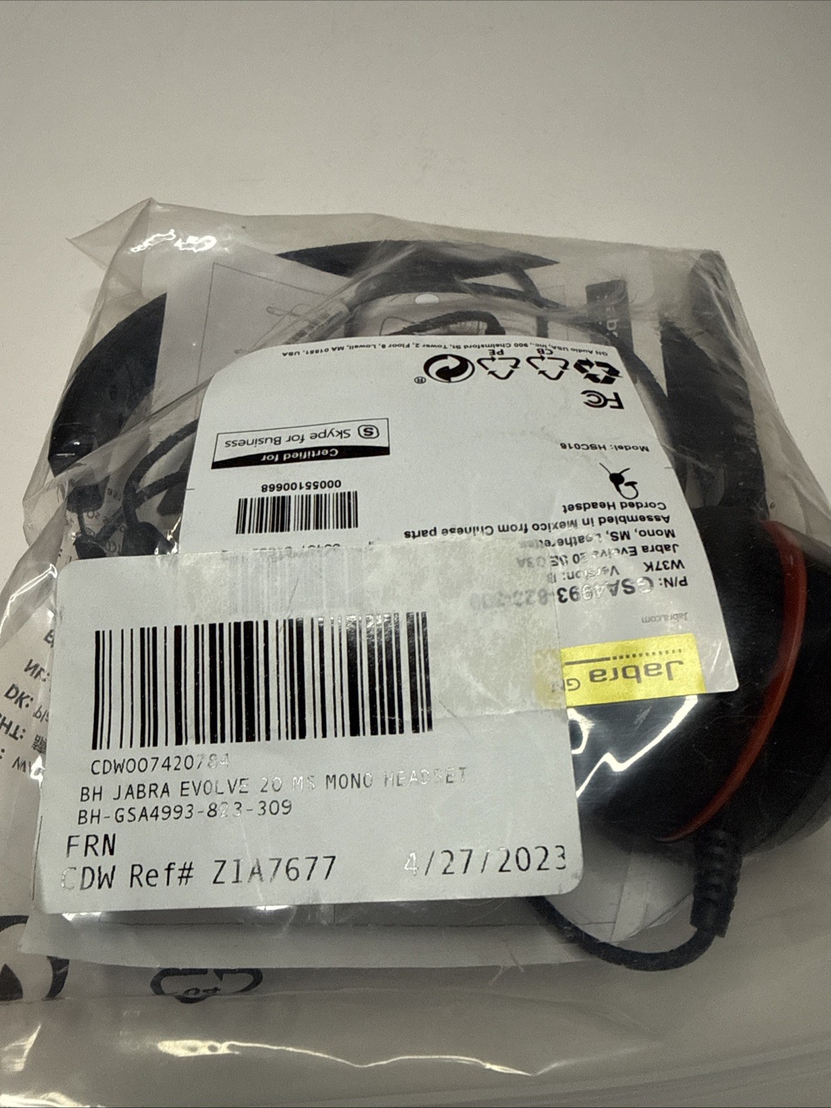 Jabra Evolve 4993-823-309 20SE Mono Headset