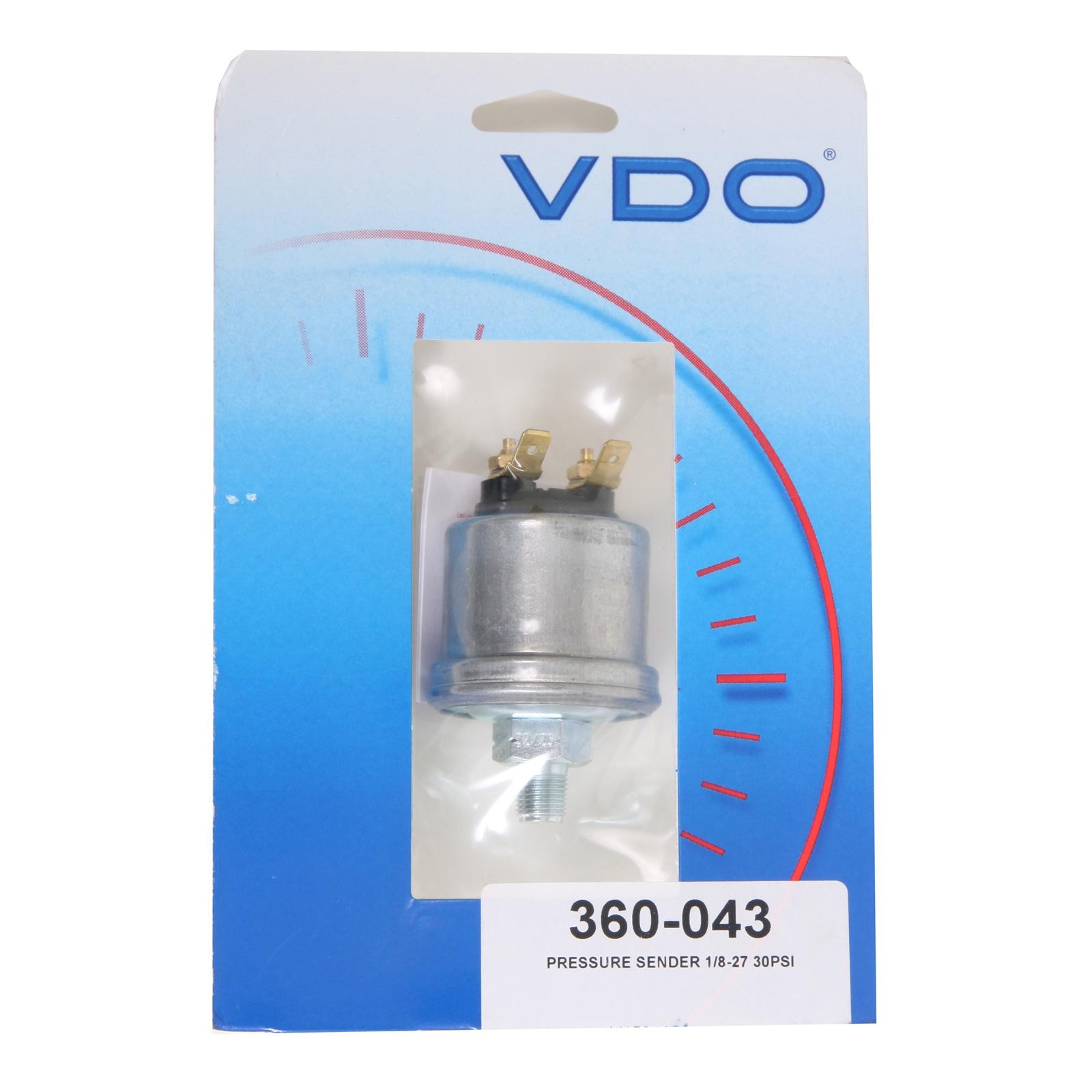 VDO Gauges Pressure Sender Fuel Pressure 10-180 ohm 0-30 psi 1/8-27 in. NPT Each