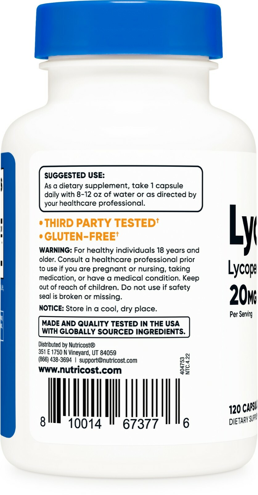 Nutricost Lycopene (20mg) 120 Capsules