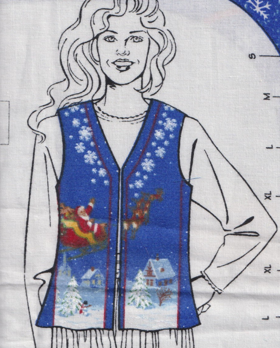 Daisy Kingdom "Twas the Night"  Vest Christmas Vest to Sew Adult Sizes 8-22