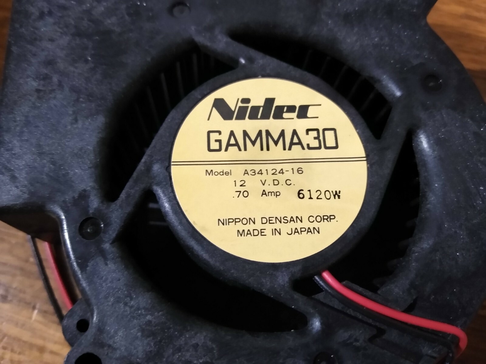 NIDEC Gamma30 97mm x 33mm Blower Fan 12V DC 2 Bare Wires A34124-16 Made in Japan