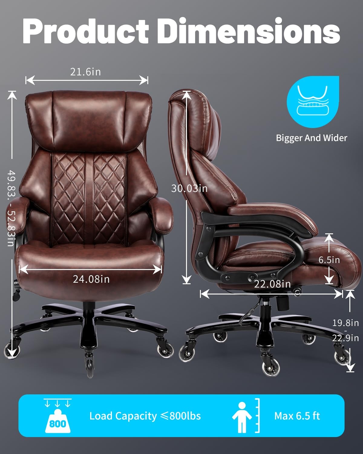 800lbs Executive Chairs Executive Desk Chairs with Adjustable Lumbar Support NEW