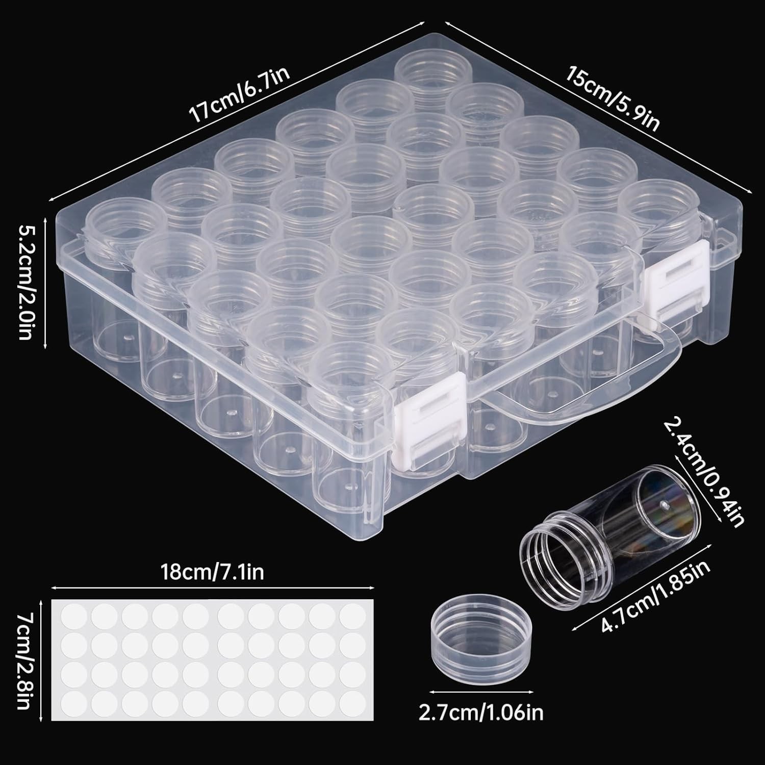 Bead Organizer, The outer box: 16 x 14 x 5.3cm (1 Pack), Transparent