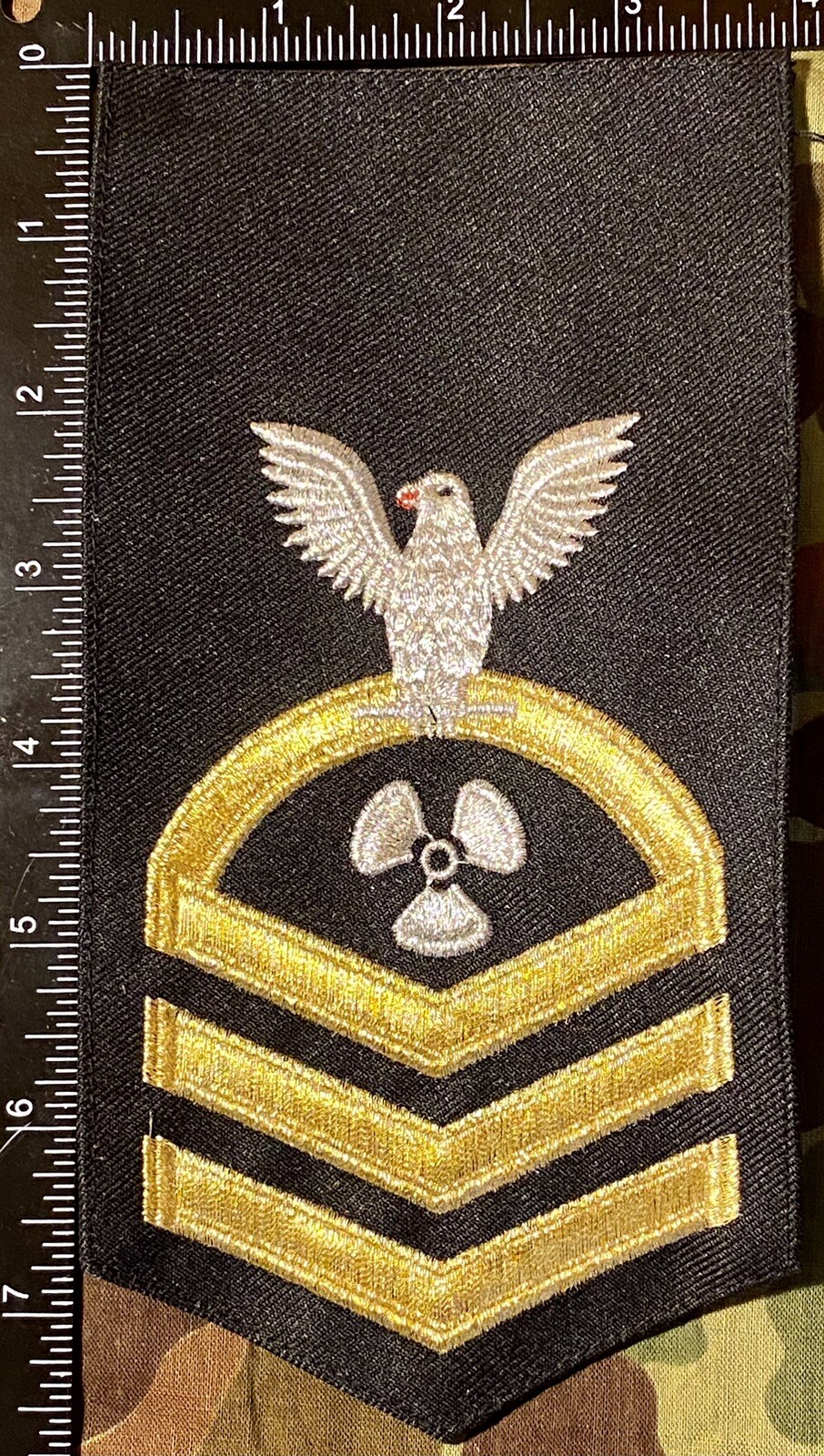 US Navy Gold Rate Machinist's Mate Chief Petty Officer rank Patch USN MMC