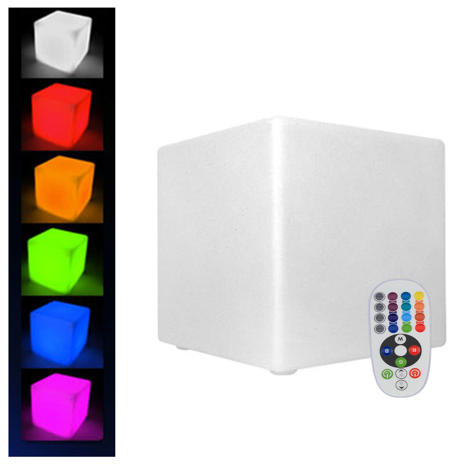 16" LED Light Cube Stools Chair With Remote Control RGB 16 Colors Rechargeable