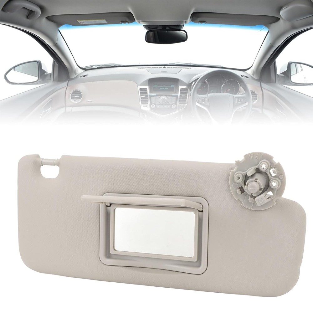 Gray Right Passenger Side Sun Visor with Mirror Fits For Chevy CRUZE 2017 2018