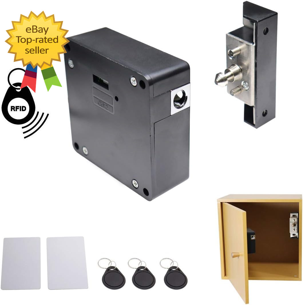 RFID Electronic Cabinet Lock Hidden DIY for Wooden Cabinet Drawer Locker 5 Tags